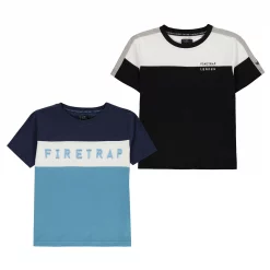 Firetrap 2 Pack Short Sleeve Tee Junior Boys