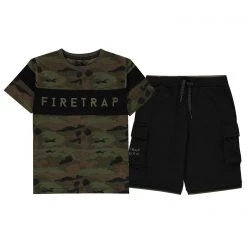 Firetrap T Shirt and Shorts Set Junior Boys