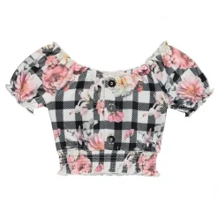 Firetrap Check Crop Top Junior Girls