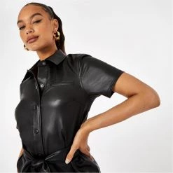 Firetrap PU Mini Shirt Dress -Firetrap Sales Shop 64710503 xxl a2