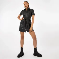 Firetrap PU Mini Shirt Dress -Firetrap Sales Shop 64710503 xxl a3